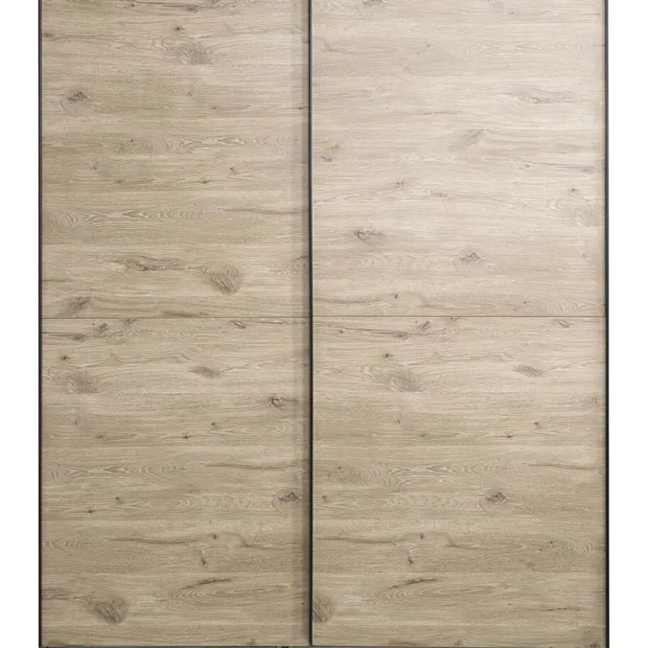 Schuifdeurkast Dex - eikenkleur - 198x180x64 cm