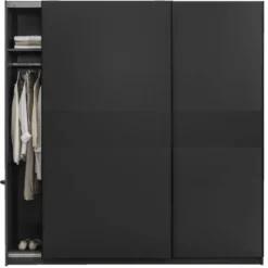Schuifdeurkast Genua - antraciet - 204x200x60 cm
