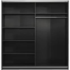 Schuifdeurkast Genua - antraciet/eikenkleur - 204x200x60 cm