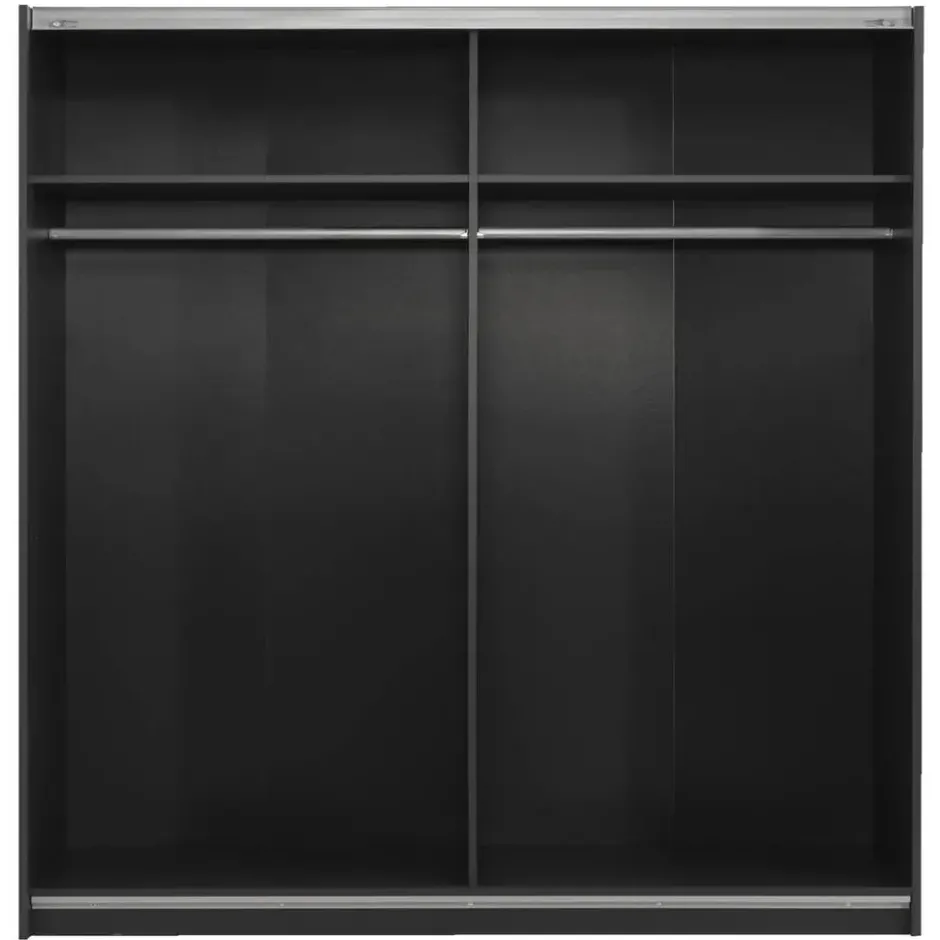 Schuifdeurkast Genua - antraciet/eikenkleur - 204x200x60 cm