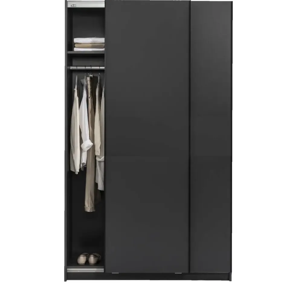 Schuifdeurkast Genua - antraciet - 204x122x60 cm