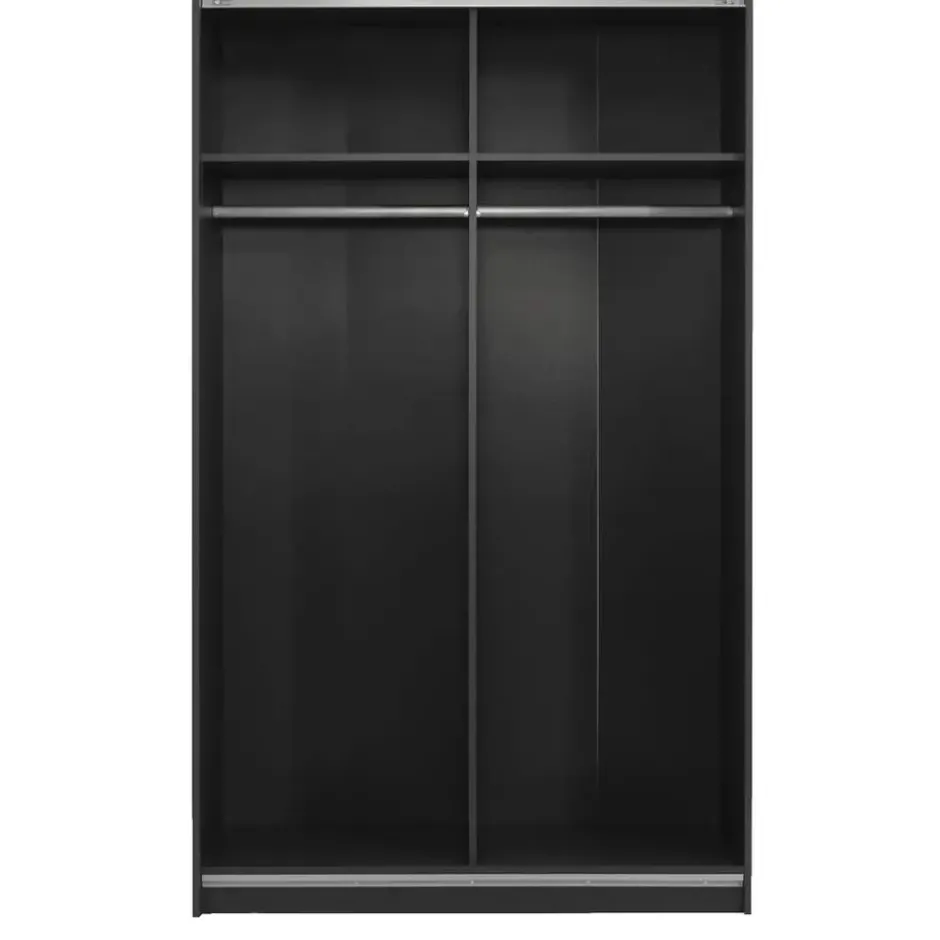 Schuifdeurkast Genua - antraciet - 204x122x60 cm