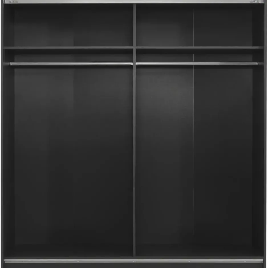 Schuifdeurkast Genua - antraciet/greige - 204x200x60 cm