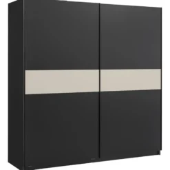 Schuifdeurkast Genua - antraciet/greige - 204x200x60 cm