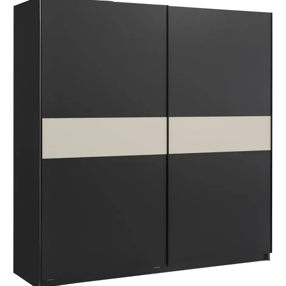 Schuifdeurkast Genua - antraciet/greige - 204x200x60 cm