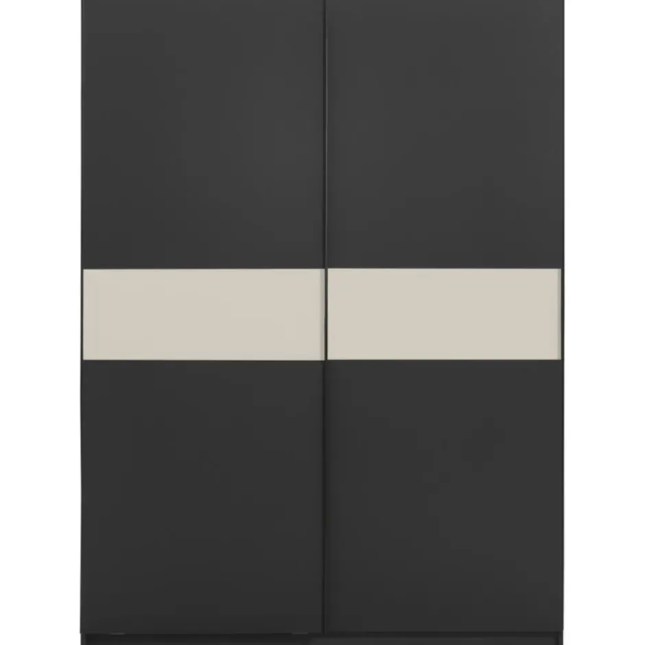 Schuifdeurkast Genua - antraciet/greige - 204x150x60 cm