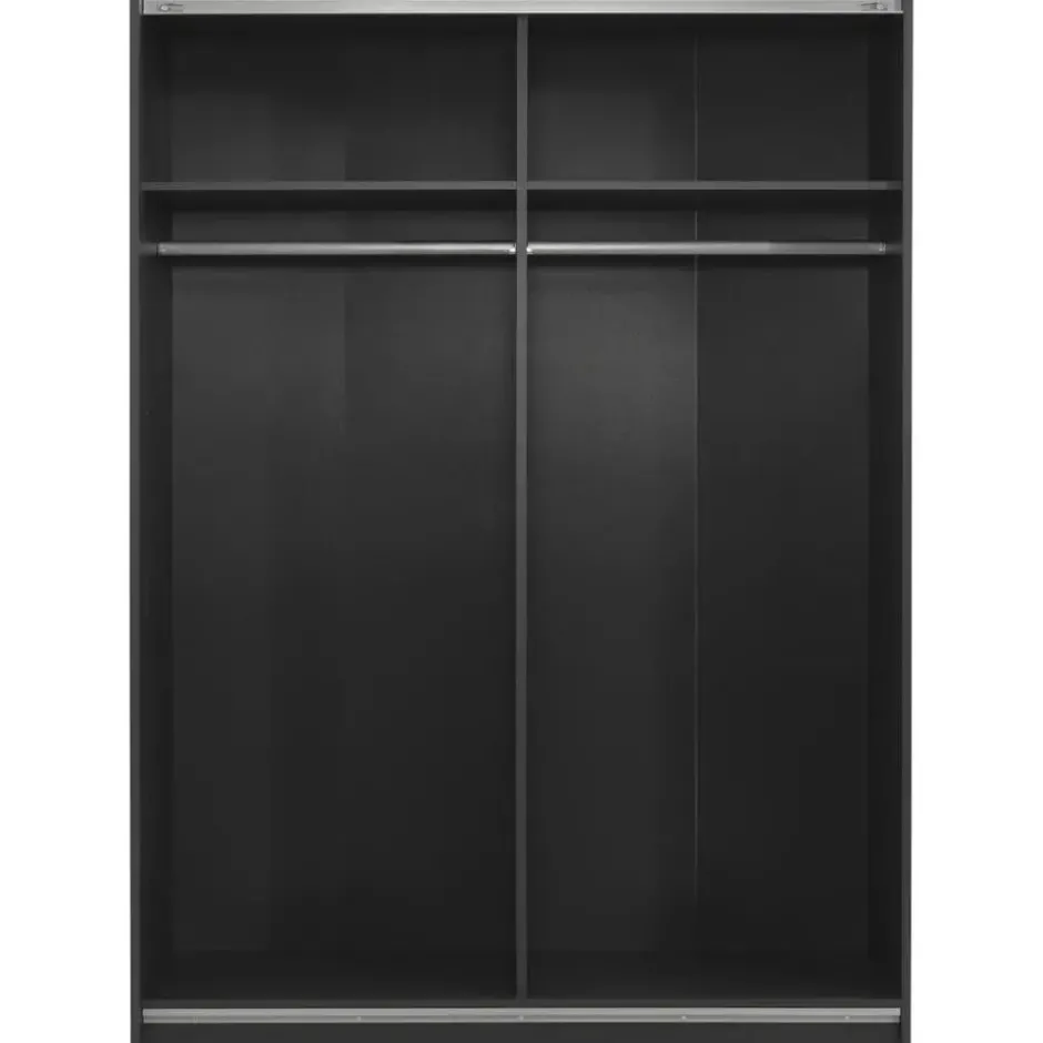 Schuifdeurkast Genua - antraciet/greige - 204x150x60 cm