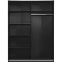 Schuifdeurkast Genua - antraciet/greige - 204x150x60 cm