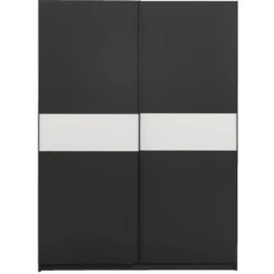 Schuifdeurkast Genua - antraciet/wit - 204x150x60 cm