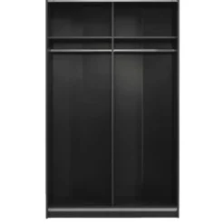 Schuifdeurkast Genua - antraciet/wit - 204x122x60 cm