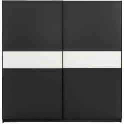 Schuifdeurkast Genua - antraciet/wit - 204x200x60 cm