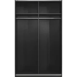 Schuifdeurkast Genua - antraciet/greige - 204x122x60 cm