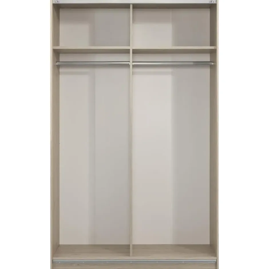 Schuifdeurkast Genua - eiken/greige - 204x122x60 cm