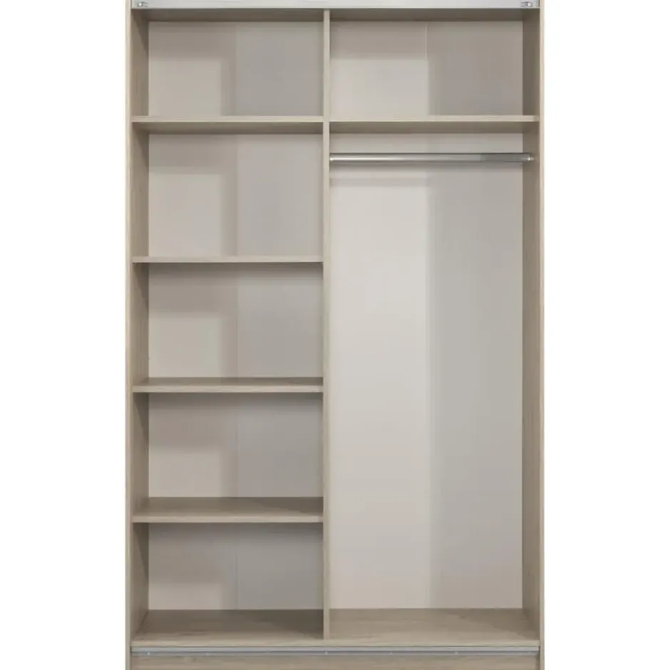 Schuifdeurkast Genua - eiken/greige - 204x122x60 cm
