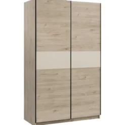Schuifdeurkast Genua - eiken/greige - 204x122x60 cm