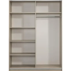 Schuifdeurkast Genua - eiken/greige - 204x150x60 cm