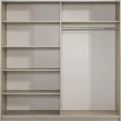 Schuifdeurkast Genua - eiken/greige - 204x200x60 cm