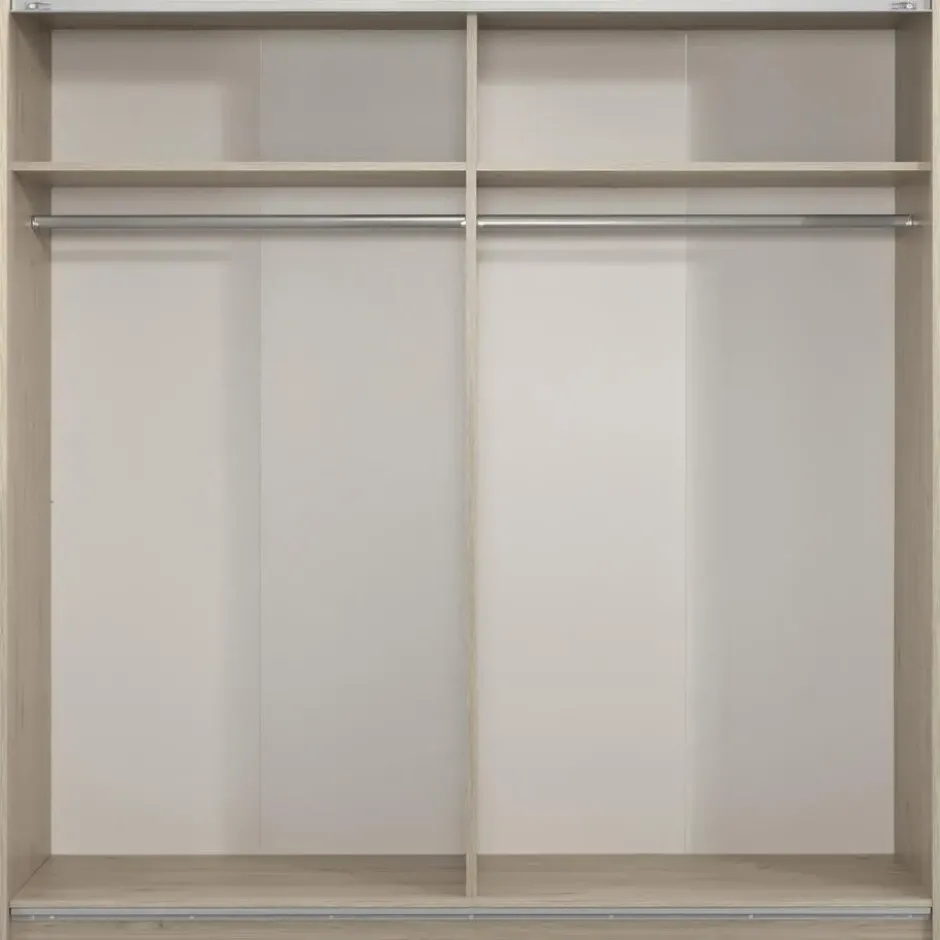 Schuifdeurkast Genua - eiken/greige - 204x200x60 cm