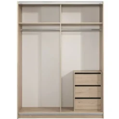 Schuifdeurkast Genua - eikenkleur - 204x122x60 cm