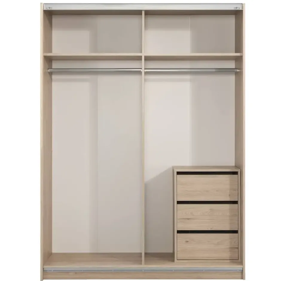 Schuifdeurkast Genua - eikenkleur - 204x122x60 cm
