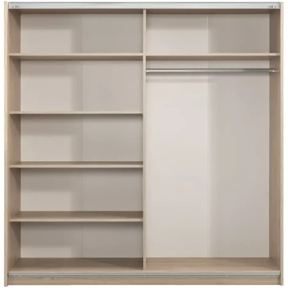 Schuifdeurkast Genua - eikenkleur/antraciet - 204x200x60 cm