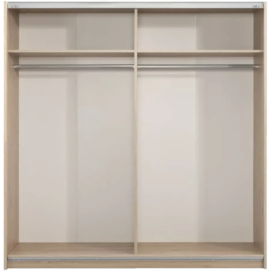 Schuifdeurkast Genua - eikenkleur/antraciet - 204x200x60 cm