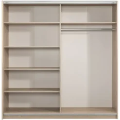 Schuifdeurkast Genua - eikenkleur - 204x200x60 cm