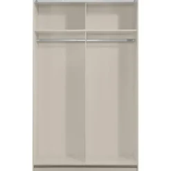 Schuifdeurkast Genua - greige/eiken - 204x122x60 cm