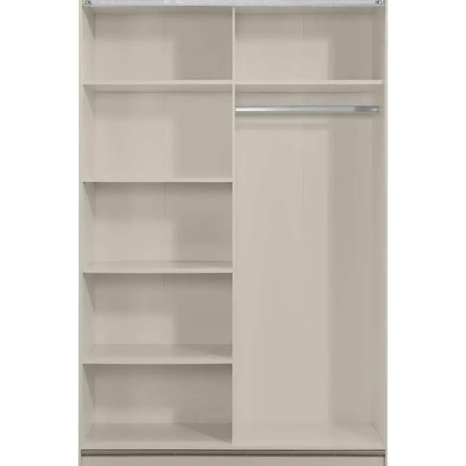 Schuifdeurkast Genua - greige/eiken - 204x122x60 cm