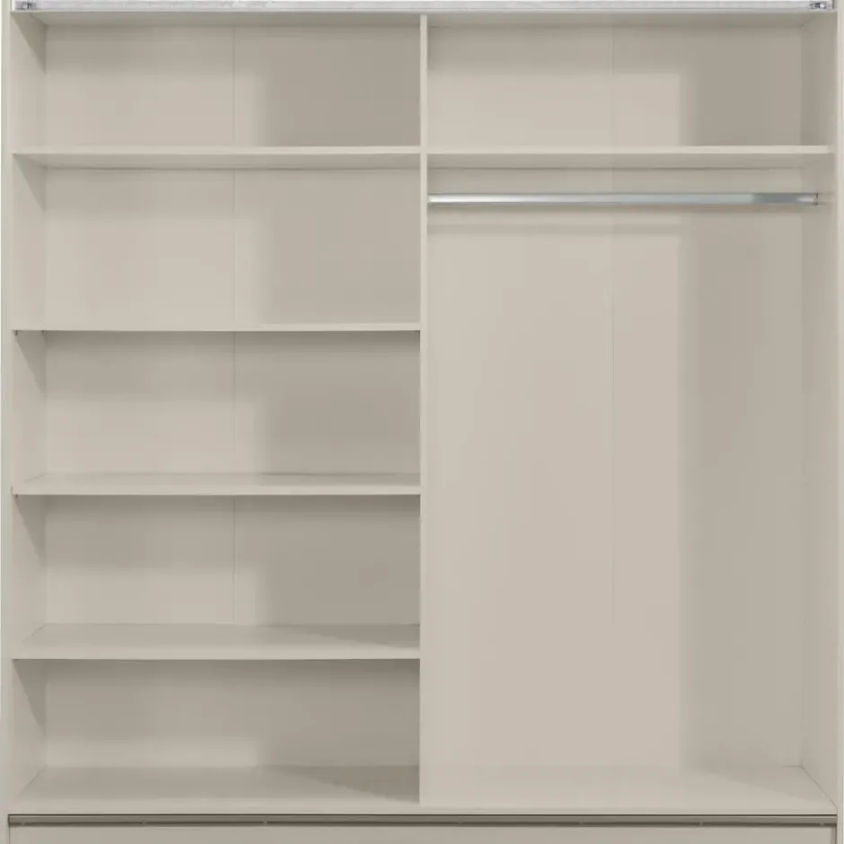 Schuifdeurkast Genua - greige/antraciet - 204x200x60 cm