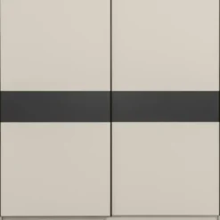 Schuifdeurkast Genua - greige/antraciet - 204x200x60 cm