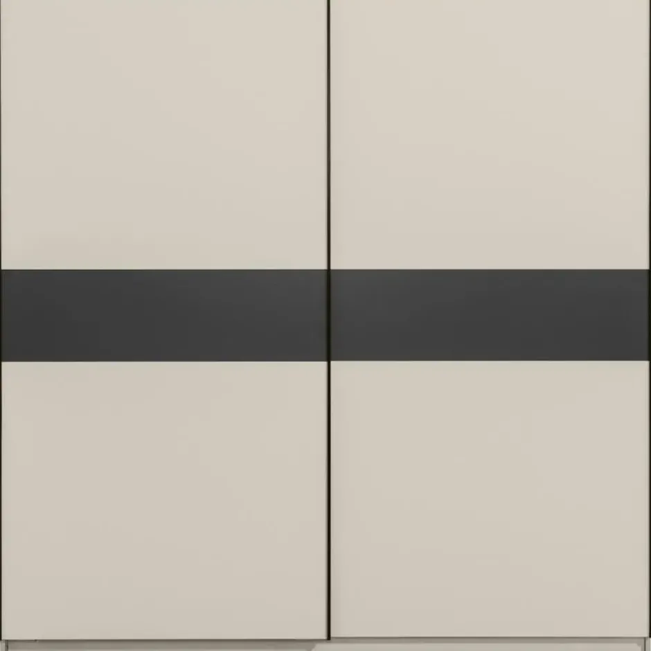 Schuifdeurkast Genua - greige/antraciet - 204x200x60 cm