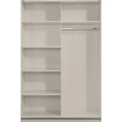 Schuifdeurkast Genua - greige/wit - 204x122x60 cm