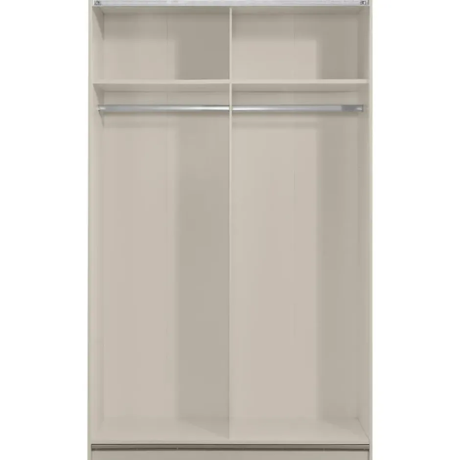 Schuifdeurkast Genua - greige/wit - 204x122x60 cm
