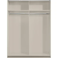Schuifdeurkast Genua - greige/wit - 204x150x60 cm