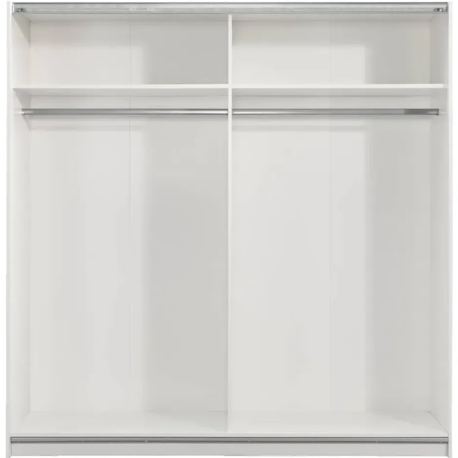 Schuifdeurkast Genua - wit/eikenkleur - 204x200x60 cm