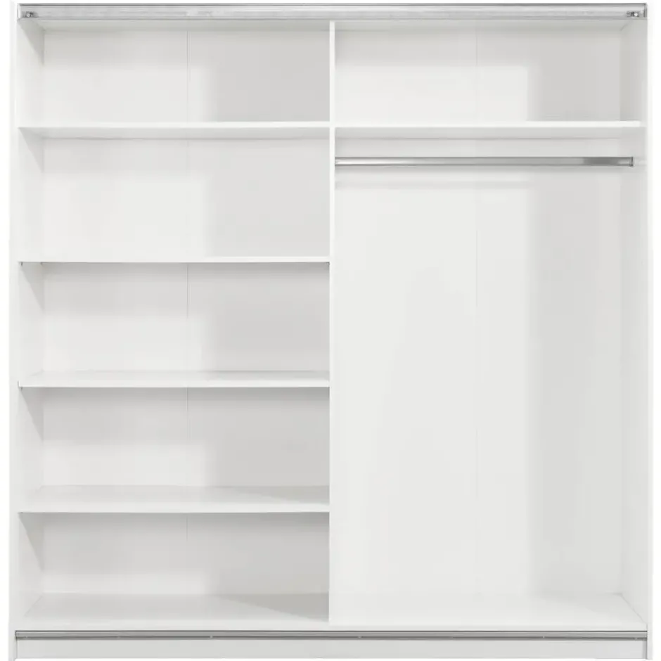 Schuifdeurkast Genua - wit/eikenkleur - 204x200x60 cm