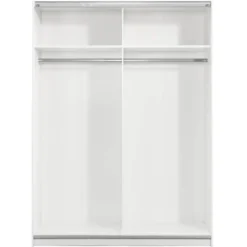 Schuifdeurkast Genua - wit/eikenkleur - 204x150x60 cm