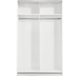Schuifdeurkast Genua - wit/eikenkleur - 204x122x60 cm