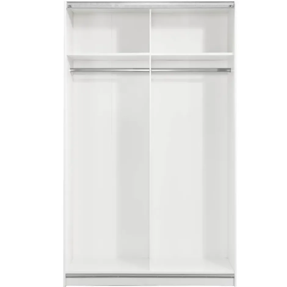 Schuifdeurkast Genua - wit/eikenkleur - 204x122x60 cm