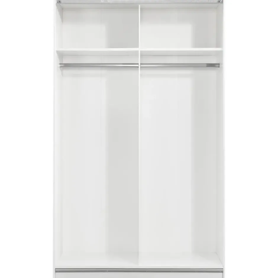 Schuifdeurkast Genua - wit/greige - 204x122x60 cm