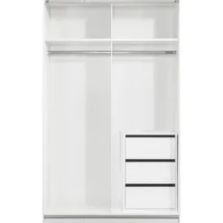 Schuifdeurkast Genua - wit/greige - 204x122x60 cm