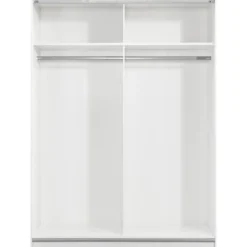 Schuifdeurkast Genua - wit/greige - 204x150x60 cm
