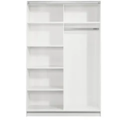 Schuifdeurkast Genua - wit - 204x122x60 cm