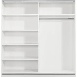 Schuifdeurkast Genua - wit - 204x200x60 cm