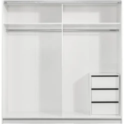 Schuifdeurkast Genua - wit - 204x200x60 cm