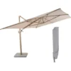 4 Seasons Hacienda zweefparasol 3x4m latte/sand incl voet en hoes
