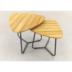 4 Seasons Verdi set van 2 teak driehoekige salontafels