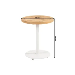 4 Seasons Volta teak salontafel - Ø45 cm. wit