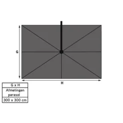 4 Seasons zweefparasol Siesta Premium 300x300 cm – zand/latte